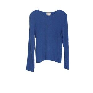 Studio Works Sweater Pullover Ribbed Knit Long Sleeves Cotton Woman's Size M